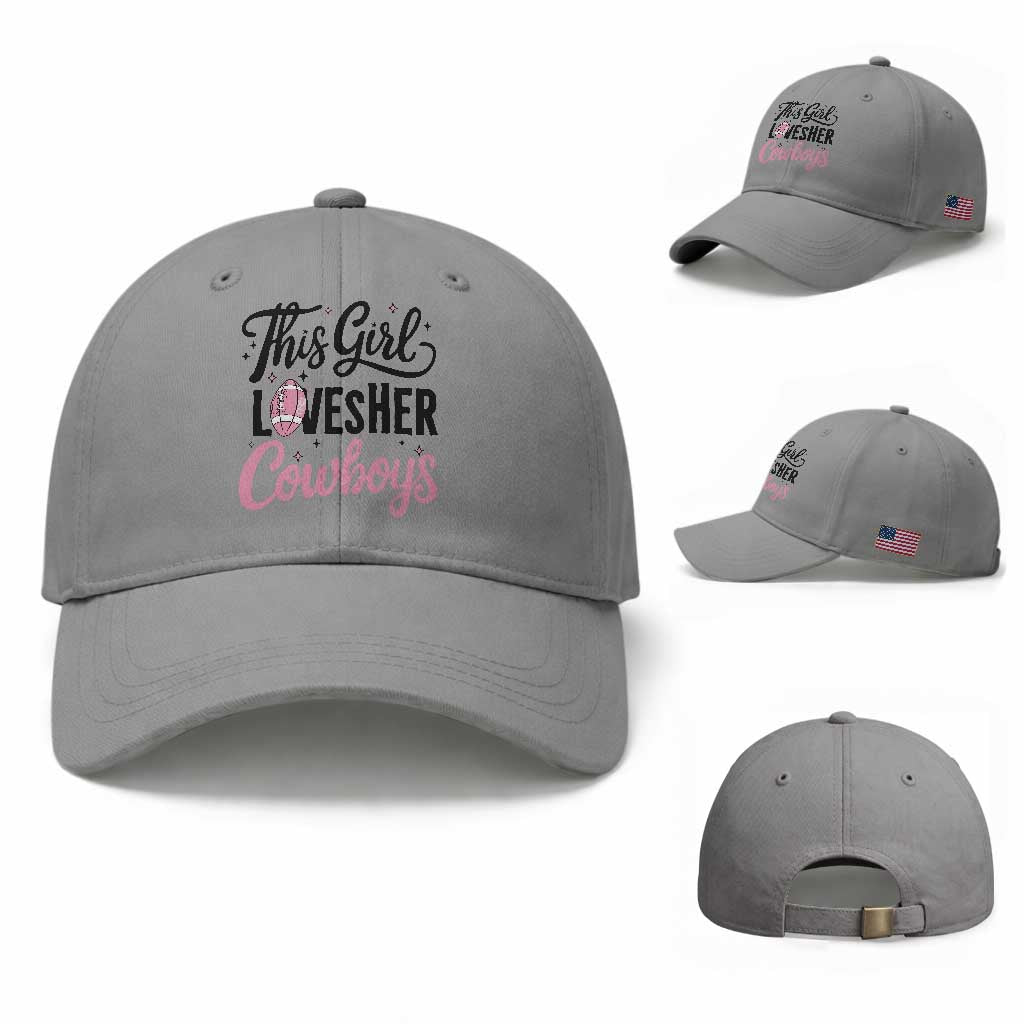 Funny DF Fan Gift Baseball Cap This Girl Loves Her Cowboy TS12 Baseball Cap Universal Fit Sport Gray Print Your Wear
