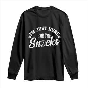 Funny Football Lover Long Sleeve Shirt Im Just Here For The Snacks TS12 Black Print Your Wear