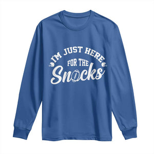 Funny Football Lover Long Sleeve Shirt Im Just Here For The Snacks TS12 Royal Blue Print Your Wear