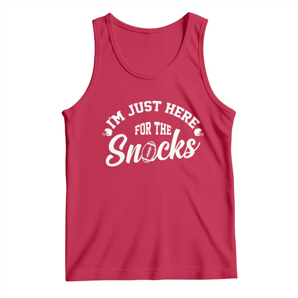 Funny Football Lover Tank Top Im Just Here For The Snacks TS12 Red Print Your Wear
