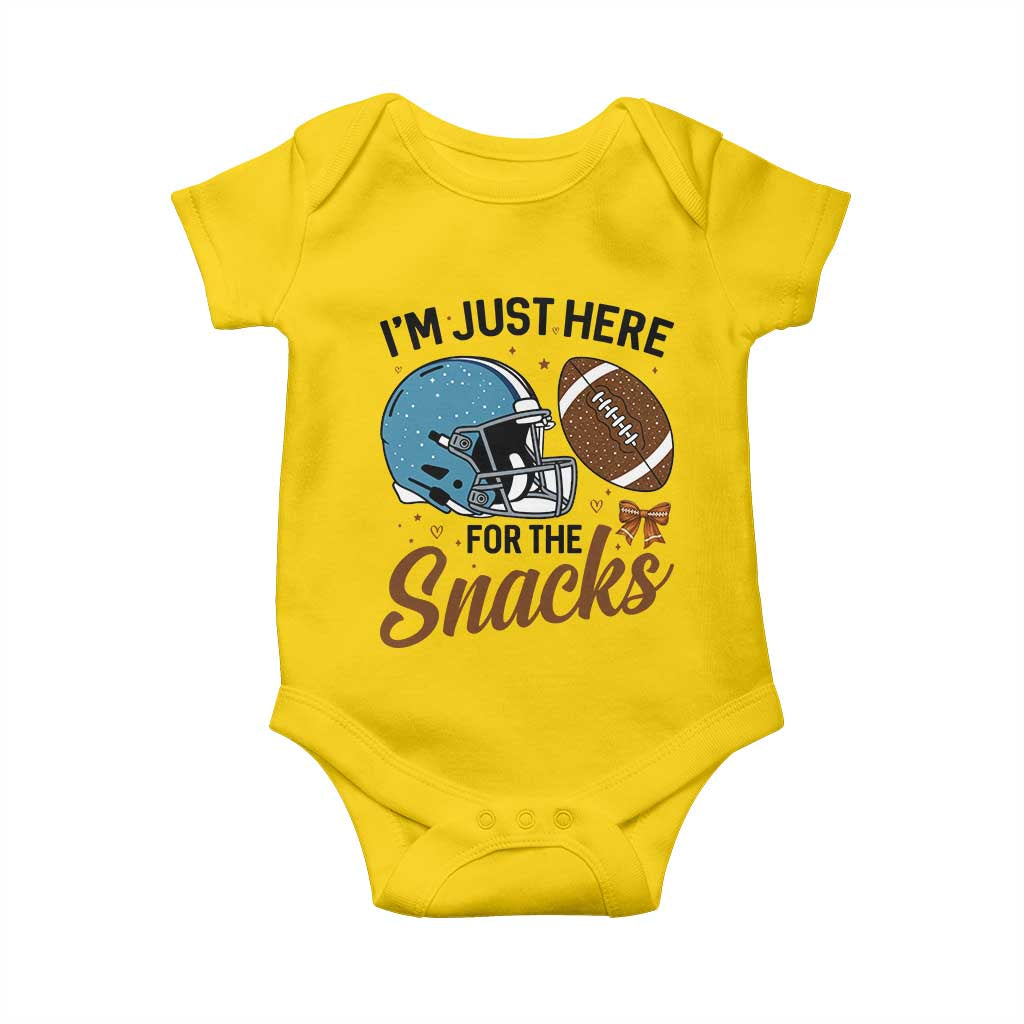Im Just Here For The Snacks Baby Onesie Bow Football Lover TS12 Daisy Print Your Wear