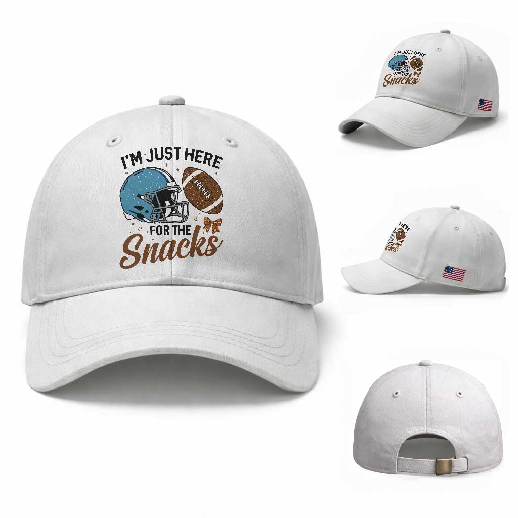 Im Just Here For The Snacks Baseball Cap Bow Football Lover TS12 Baseball Cap Universal Fit White Print Your Wear