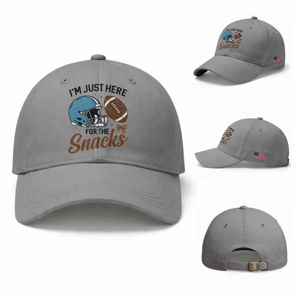 Im Just Here For The Snacks Baseball Cap Bow Football Lover TS12 Baseball Cap Universal Fit Sport Gray Print Your Wear