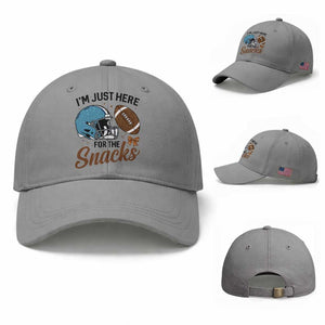 Im Just Here For The Snacks Baseball Cap Bow Football Lover TS12 Baseball Cap Universal Fit Sport Gray Print Your Wear