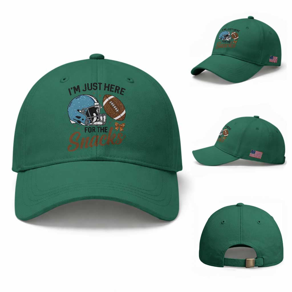 Im Just Here For The Snacks Baseball Cap Bow Football Lover TS12 Baseball Cap Universal Fit Irish Green Print Your Wear