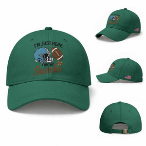 Im Just Here For The Snacks Baseball Cap Bow Football Lover TS12 Baseball Cap Universal Fit Irish Green Print Your Wear