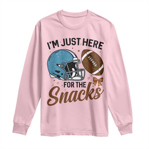 Im Just Here For The Snacks Long Sleeve Shirt Bow Football Lover TS12 Light Pink Print Your Wear