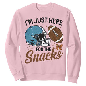 Im Just Here For The Snacks Sweatshirt Bow Football Lover TS12 Light Pink Print Your Wear