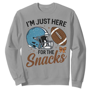 Im Just Here For The Snacks Sweatshirt Bow Football Lover TS12 Sport Gray Print Your Wear