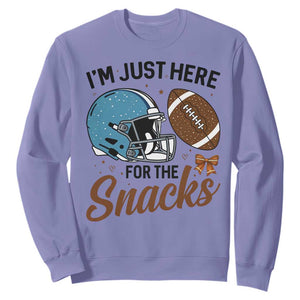 Im Just Here For The Snacks Sweatshirt Bow Football Lover TS12 Violet Print Your Wear