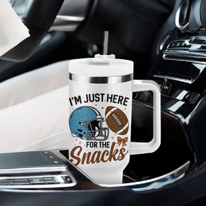 Im Just Here For The Snacks Tumbler With Handle Bow Football Lover TS12 Print Your Wear
