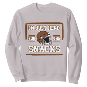 Im Just Here For The Snacks Sweatshirt Football Fan Gift TS12 Ice Gray Print Your Wear