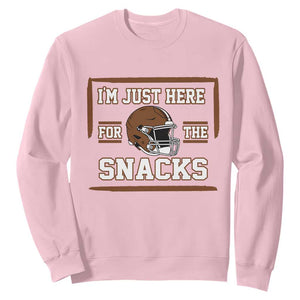 Im Just Here For The Snacks Sweatshirt Football Fan Gift TS12 Light Pink Print Your Wear