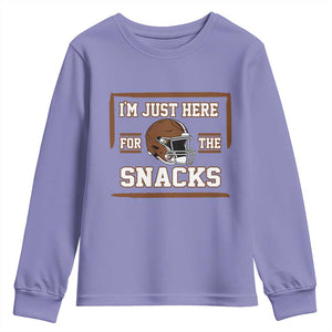Im Just Here For The Snacks Youth Sweatshirt Football Fan Gift TS12 Violet Print Your Wear