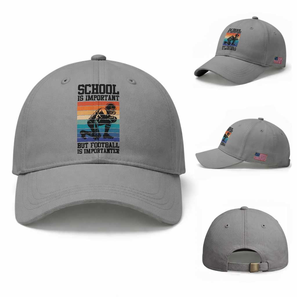 Student Football Fan Baseball Cap Funny Importanter Quote Gift TS12 Baseball Cap Universal Fit Sport Gray Print Your Wear