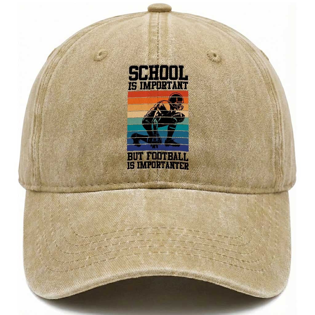 Student Football Fan Washed Cotton Baseball Cap Funny Importanter Quote Gift TS12 Print Your Wear