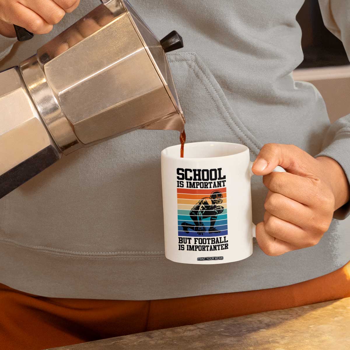 Student Football Fan Coffee Mug Funny Importanter Quote Gift TS12 Print Your Wear