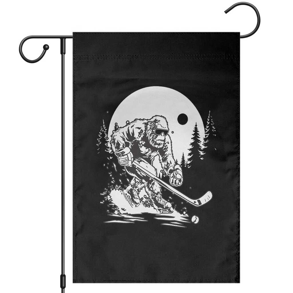 Bigfoot Playing Ice Hockey Garden Flag Funny Cryptid Sports Gift TS12 Black Print Your Wear