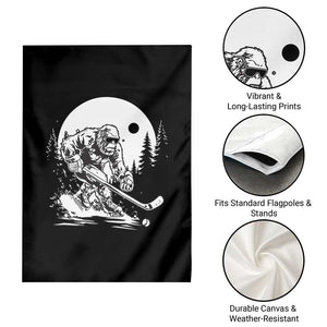 Bigfoot Playing Ice Hockey Garden Flag Funny Cryptid Sports Gift TS12 Print Your Wear
