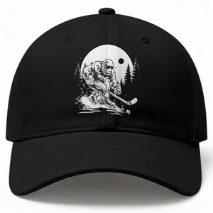 Bigfoot Playing Ice Hockey Baseball Cap Funny Cryptid Sports Gift TS12 Print Your Wear