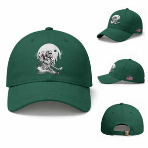 Bigfoot Playing Ice Hockey Baseball Cap Funny Cryptid Sports Gift TS12 Baseball Cap Universal Fit Irish Green Print Your Wear