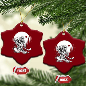 Bigfoot Playing Ice Hockey Ceramic Ornament Funny Cryptid Sports Gift TS12 Print Your Wear