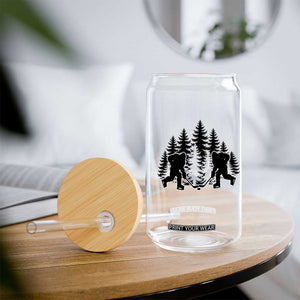 Funny Bigfoot Playing Ice Hockey Glass Can Cryptid Lover Gift TS12 Print Your Wear