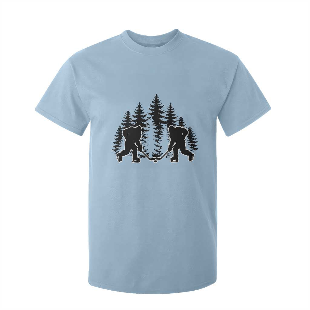 Funny Bigfoot Playing Ice Hockey T Shirt For Kid Cryptid Lover Gift TS12 Light Blue Print Your Wear