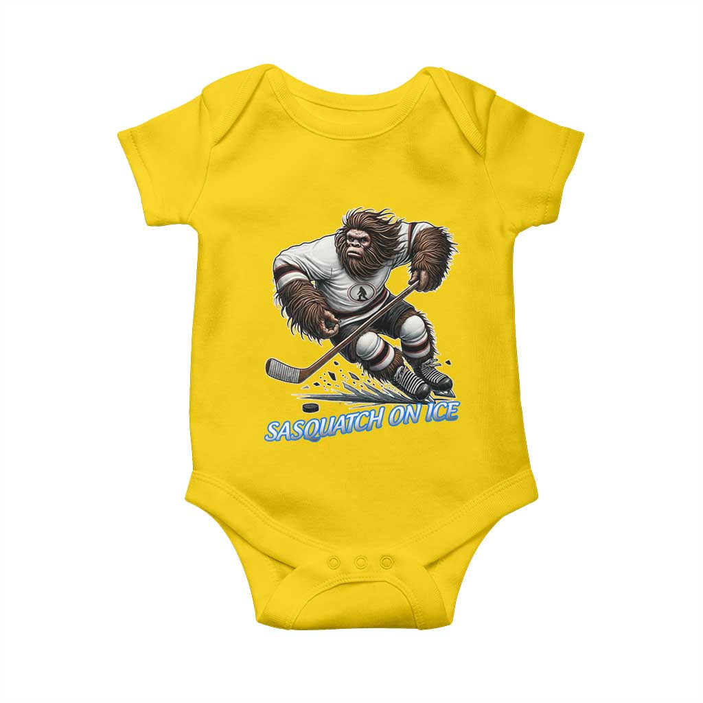 Sasquatch On Ice Baby Onesie Funny Bigfoot Hockey Player Gift TS12 Daisy Print Your Wear