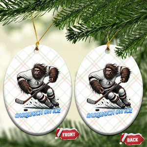 Sasquatch On Ice Ceramic Ornament Funny Bigfoot Hockey Player Gift TS12 Print Your Wear