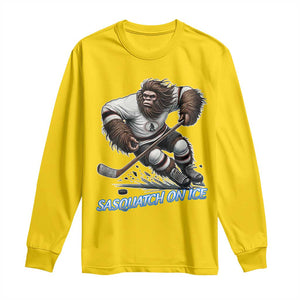 Sasquatch On Ice Long Sleeve Shirt Funny Bigfoot Hockey Player Gift TS12 Daisy Print Your Wear