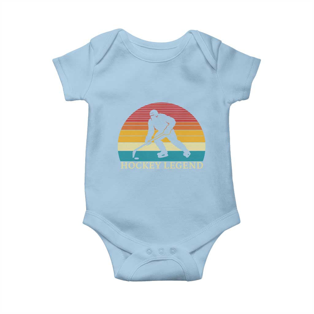 Bigfoot Hockey Legend Baby Onesie Retro Sasquatch Cryptid Player Gift TS12 Light Blue Print Your Wear