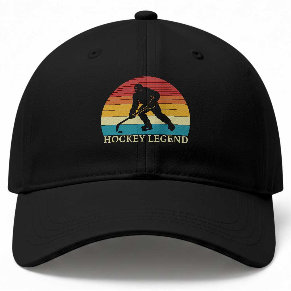 Bigfoot Hockey Legend Baseball Cap Retro Sasquatch Cryptid Player Gift TS12 Print Your Wear
