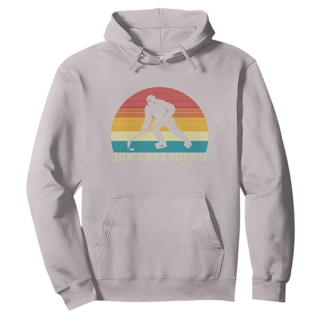 Bigfoot Hockey Legend Hoodie Retro Sasquatch Cryptid Player Gift TS12 Ice Gray Print Your Wear