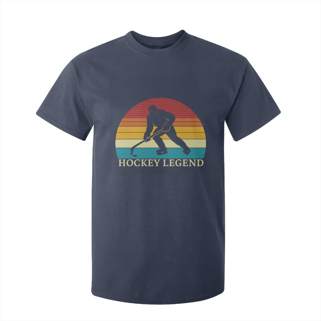 Bigfoot Hockey Legend T Shirt For Kid Retro Sasquatch Cryptid Player Gift TS12 Navy Print Your Wear