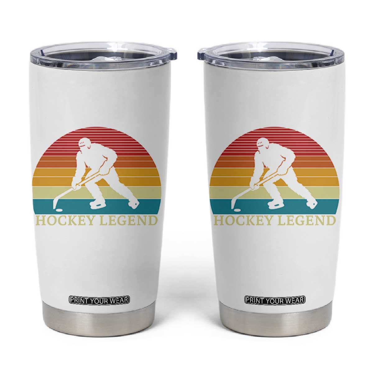 Bigfoot Hockey Legend Tumbler Cup Retro Sasquatch Cryptid Player Gift TS12 White Print Your Wear