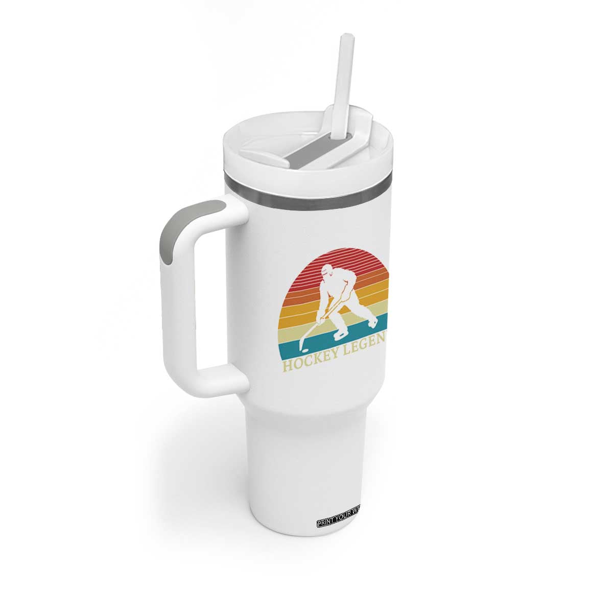 Bigfoot Hockey Legend Tumbler With Handle Retro Sasquatch Cryptid Player Gift TS12 Print Your Wear