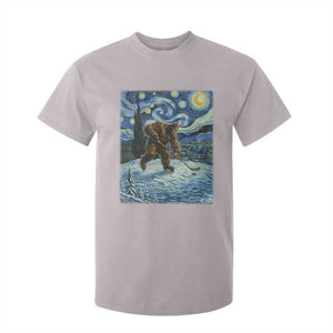 Cryptid Hockey Bigfoot Starry Night Inspired Funny Gift T Shirt For Kid TS12 Ice Gray Print Your Wear