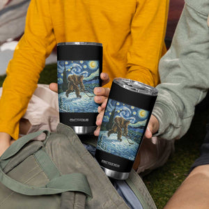 Cryptid Hockey Bigfoot Starry Night Inspired Funny Gift Tumbler Cup TS12 Print Your Wear
