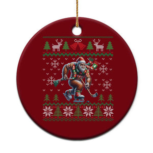 Ugly Christmas Bigfoot Playing Hockey Ceramic Ornament Funny Xmas Gift TS12 1pc Red Print Your Wear