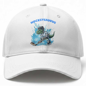 Hockeysaurus Baseball Cap Funny Dinosaur Playing Ice Hockey Gift TS12 Print Your Wear