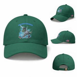 Hockeysaurus Baseball Cap Funny Dinosaur Playing Ice Hockey Gift TS12 Baseball Cap Universal Fit Irish Green Print Your Wear