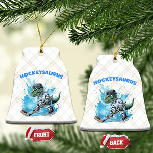 Hockeysaurus Ceramic Ornament Funny Dinosaur Playing Ice Hockey Gift TS12 Print Your Wear