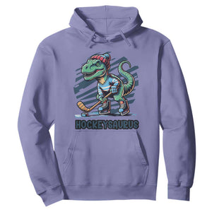Funny Dinosaur Playing Ice Hockey Hoodie Hockeysaurus Gift For Kids TS12 Violet Print Your Wear
