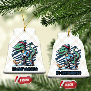 Funny Dinosaur Playing Ice Hockey Ceramic Ornament Hockeysaurus Gift For Kids TS12 Print Your Wear