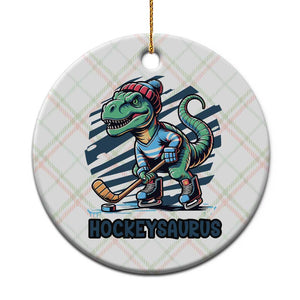 Funny Dinosaur Playing Ice Hockey Ceramic Ornament Hockeysaurus Gift For Kids TS12 1pc Christmas Plaid Print Your Wear
