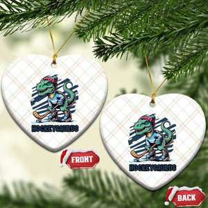 Funny Dinosaur Playing Ice Hockey Ceramic Ornament Hockeysaurus Gift For Kids TS12 Print Your Wear