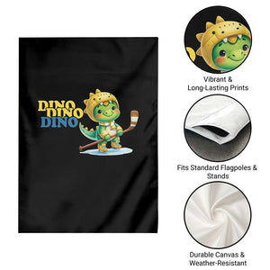 Funny Dinosaur Playing Ice Hockey Garden Flag Gift For Dino Lovers TS12 Print Your Wear
