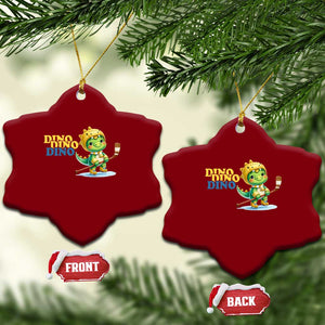 Funny Dinosaur Playing Ice Hockey Ceramic Ornament Gift For Dino Lovers TS12 Print Your Wear
