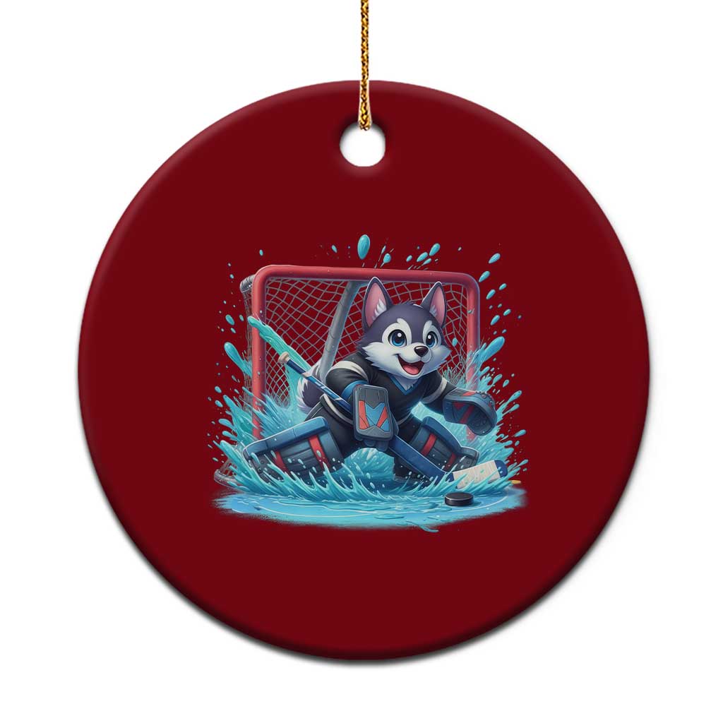 Siberian Husky Ice Hockey Player Ceramic Ornament Funny Goalie Gift TS12 1pc Red Print Your Wear